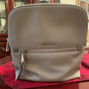 Michael Kors pebble leather backpack with silver hardware